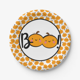 Cute Halloween Party Boo Pumpkin and Ghost Plates