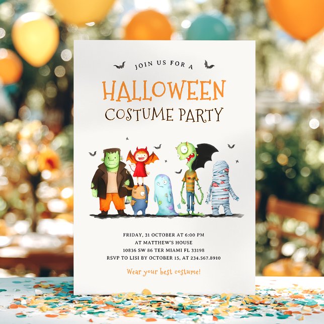 Cute Halloween Party Children Invitation (Creator Uploaded)