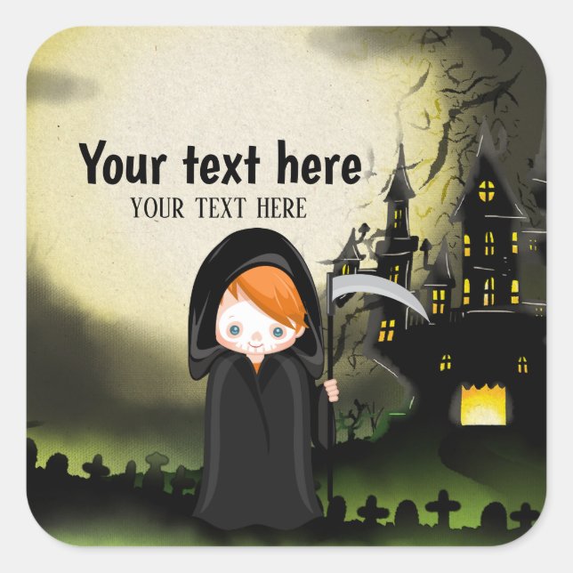 Cute Halloween party Devil Square Sticker (Front)
