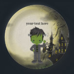 Cute Halloween party Frankenstein Paper Plate<br><div class="desc">Available in different products.  Did you know that you can transfer this design to any products that you want by yourself. If you don't know how,   please check my post to see how to do:  www.giftforallseason.com/blog/new-option-at-zazzle-store</div>