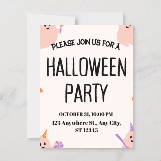 Cute Halloween Party Invitation (Front)
