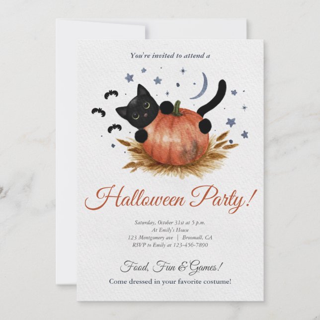 Cute Halloween Party Invitation (Front)