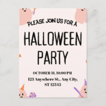 Cute Halloween Party Invitation