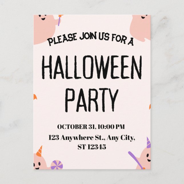 Cute Halloween Party Invitation (Front)