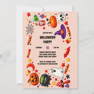 Cute Halloween Party Invitation for Kids Fun Costu
