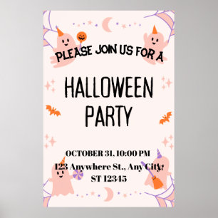 Cute Halloween Party Invitation Poster