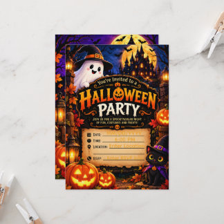 Cute Halloween Party Invitation Template | Spooky