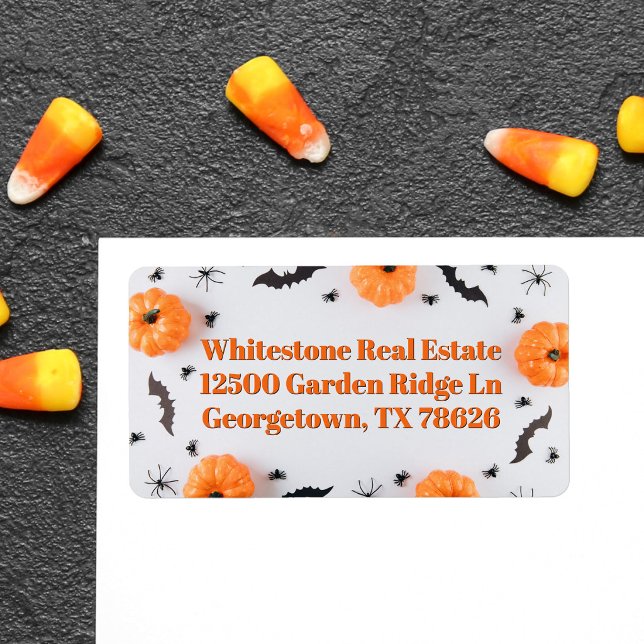 Cute Halloween Party Pumpkins Return Address Label (Creator Uploaded)