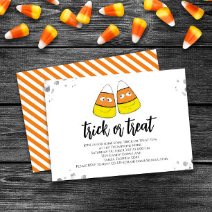 Cute Halloween Party Trick or Treat Candy Invitation