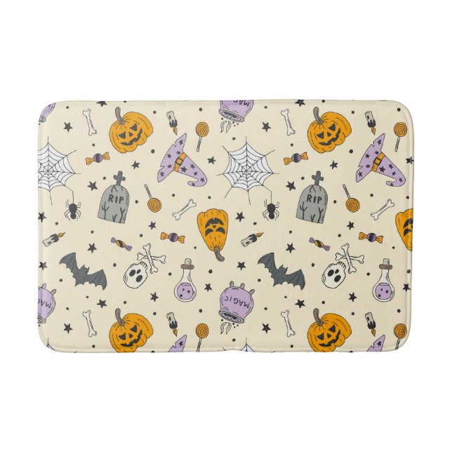 Cute Halloween Pattern Bath Mat (Front)
