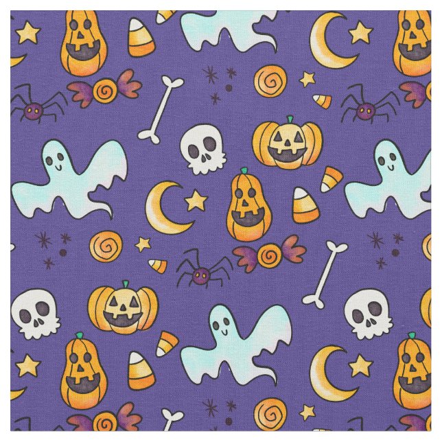 Cute Halloween Pattern Fabric (Close Up)