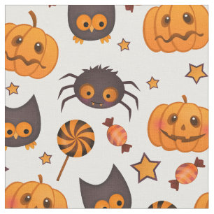 Cute Halloween Pattern Illustration Fabric