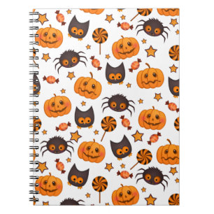 Cute Halloween Pattern Illustration Notebook