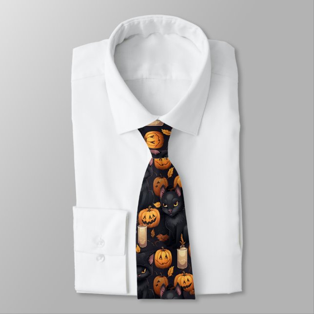 Cute Halloween Pattern Necktie (Tied)