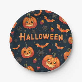 Cute Halloween Pattern Party Plates