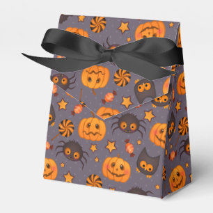Cute Halloween Pattern Purple Background Favour Box