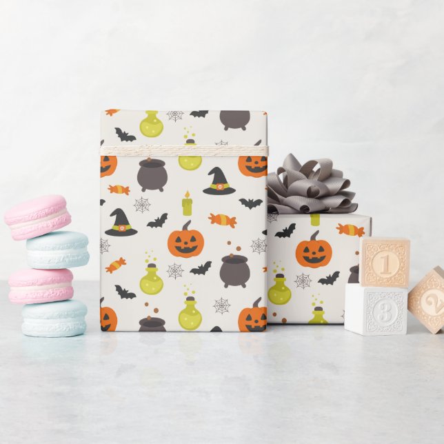 Cute Halloween Pattern Wrapping Paper Roll (Baby Shower)