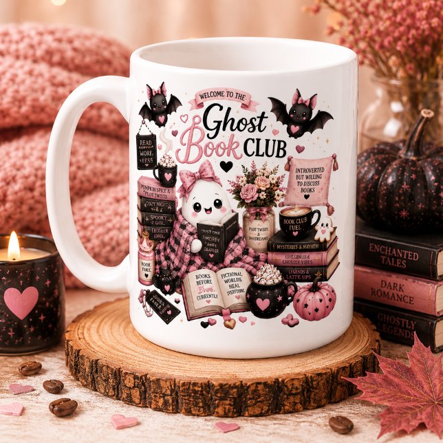 Cute Halloween Personalised Ghost Book Club Mug (Creator Uploaded)