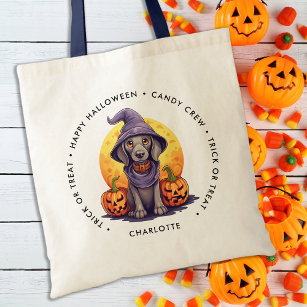 Cute Halloween Personalised Puppy Dog Candy Tote Bag