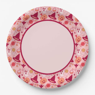 Cute Halloween Pink Pastel Paper Plate