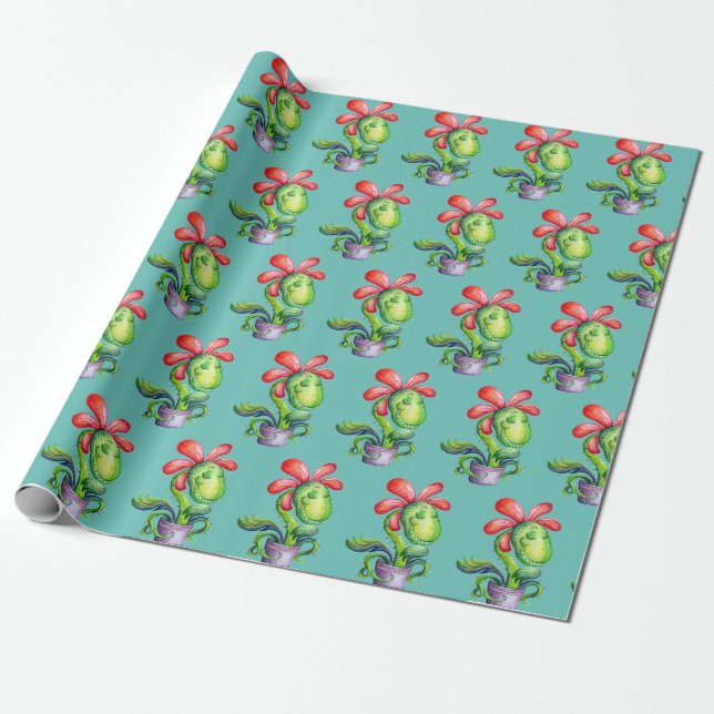 Cute halloween plane predator  wrapping paper (Unrolled)
