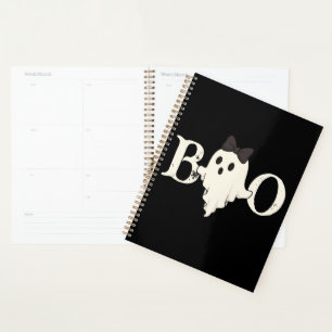 Cute Halloween Planner – "Boo" Ghost with Bow