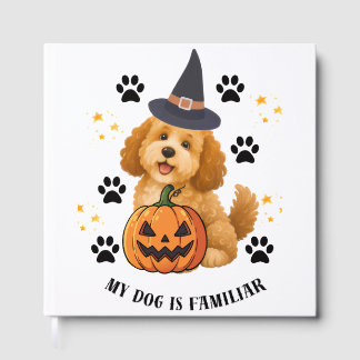 Cute Halloween Poodle Witch with Pumpkin Guest Book