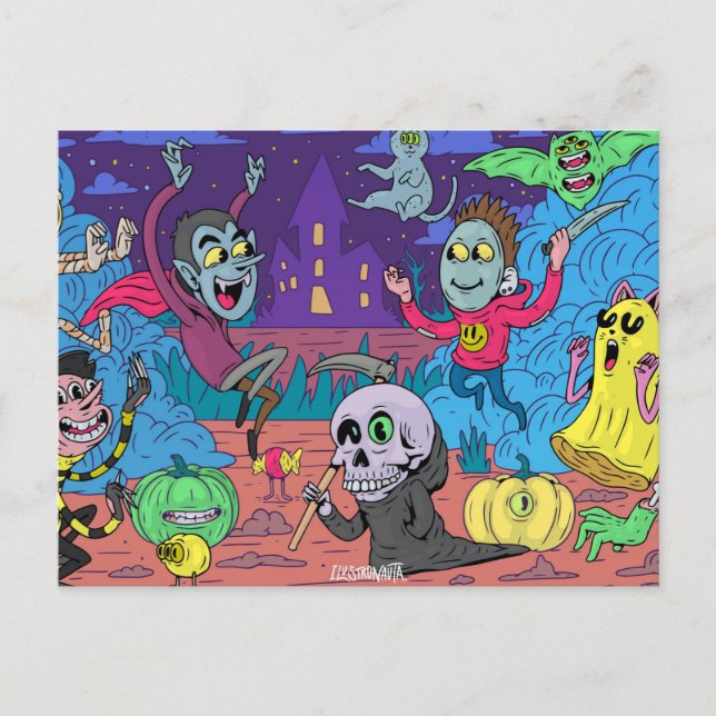 Cute Halloween Postcard (Front)