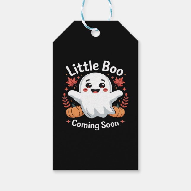 Cute Halloween Pregnancy Announcement Gift Tags (Front)