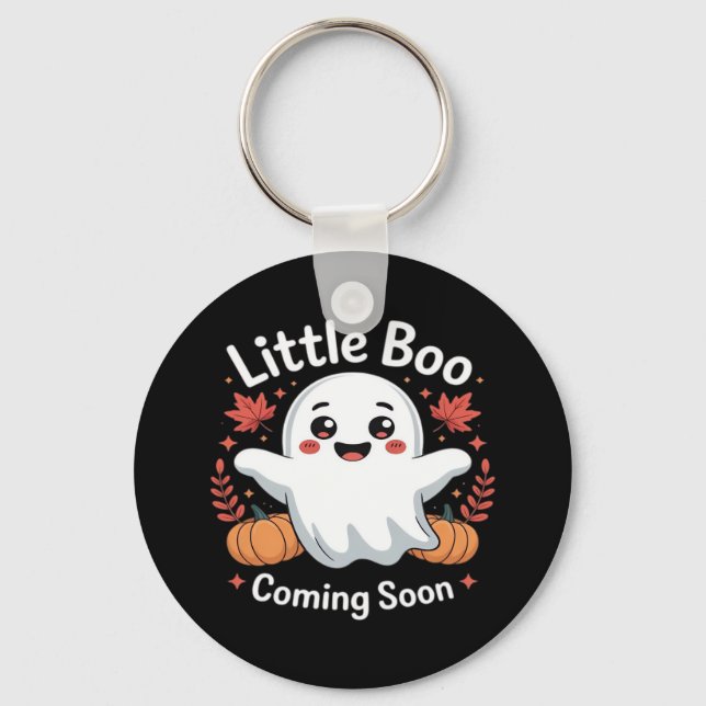 Cute Halloween Pregnancy Announcement Key Ring (Front)