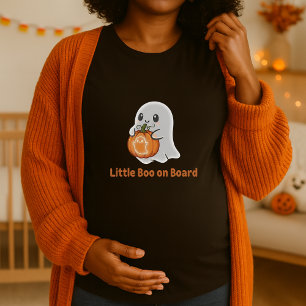 Cute Halloween Pregnant Little Boo on Board  T-Shirt