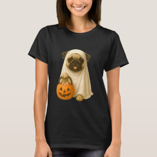 Cute Halloween Pug Ghost Pumpkin Costume Puppy Dog T-Shirt