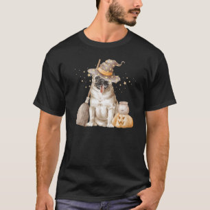 Cute Halloween Pug Witch Broom Dog Mum Fall Women' T-Shirt