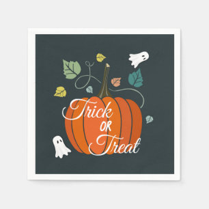 Cute Halloween Pumpkin and Ghosts Trick or Treat  Napkin