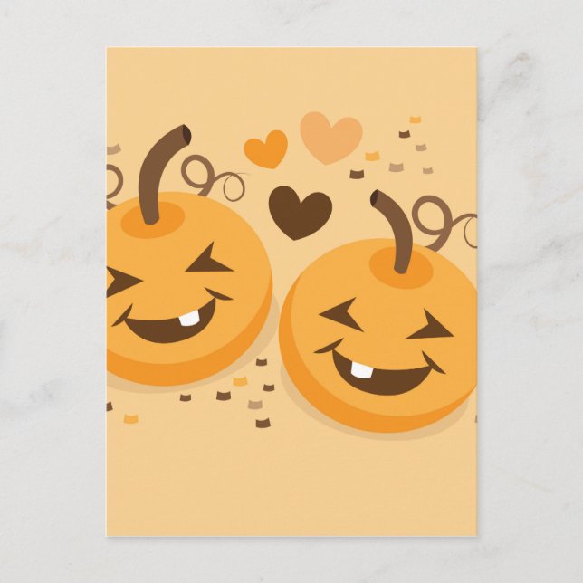 Cute Halloween pumpkin baby faces Postcard (Front)