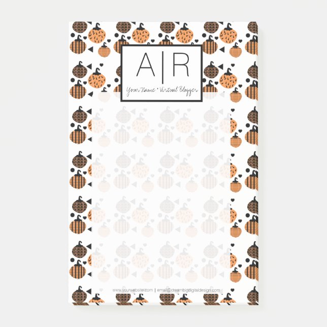 Cute Halloween Pumpkin Confetti Post-it Notes (Front)