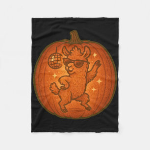 Cute Halloween Pumpkin Dancing Llama Spooky Fall S Fleece Blanket