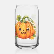 Cute Halloween Pumpkin Drinking Glass | Whimsy