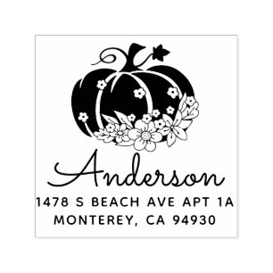 Cute Halloween Pumpkin Fall Address Self-inking Stamp