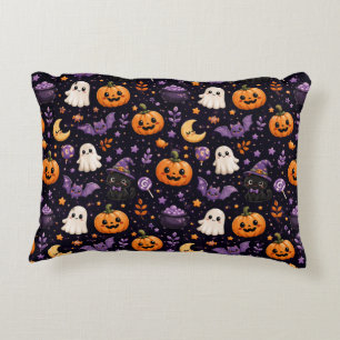 Cute Halloween Pumpkin Ghost Cat Bat Pattern Art Decorative Cushion