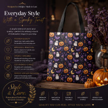 Cute Halloween Pumpkin Ghost Cat Bat Pattern Art