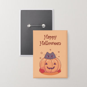 Cute Halloween Pumpkin Grey Cat