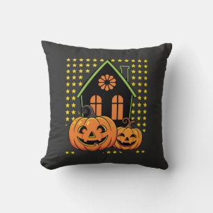 Cute Halloween Pumpkin Haunted House Star Cushion