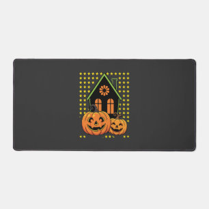 Cute Halloween Pumpkin Haunted House Star Desk Mat