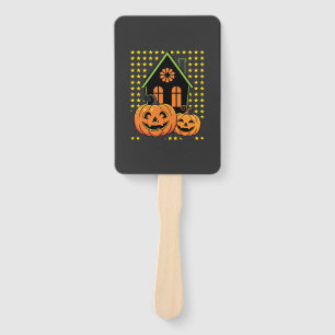 Cute Halloween Pumpkin Haunted House Star Hand Fan