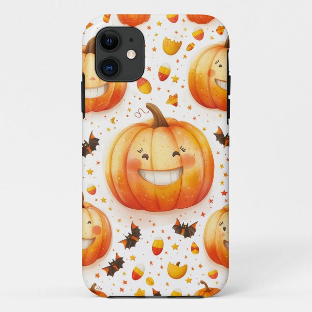 Cute Halloween pumpkin illustration design Case-Mate iPhone Case (Back)
