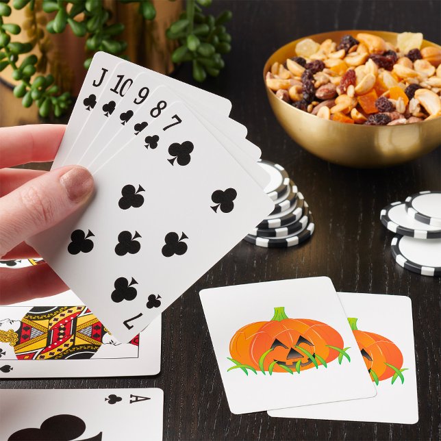 Cute Halloween Pumpkin Jack-O-Lantern Playing Cards (Creator Uploaded)