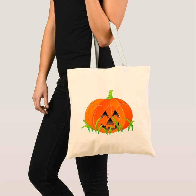 Cute Halloween Pumpkin Jack-O-Lantern Tote Bag (Creator Uploaded)