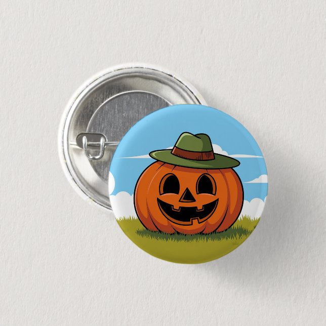 Cute halloween pumpkin jack o'lantern 3 cm round badge (Front & Back)