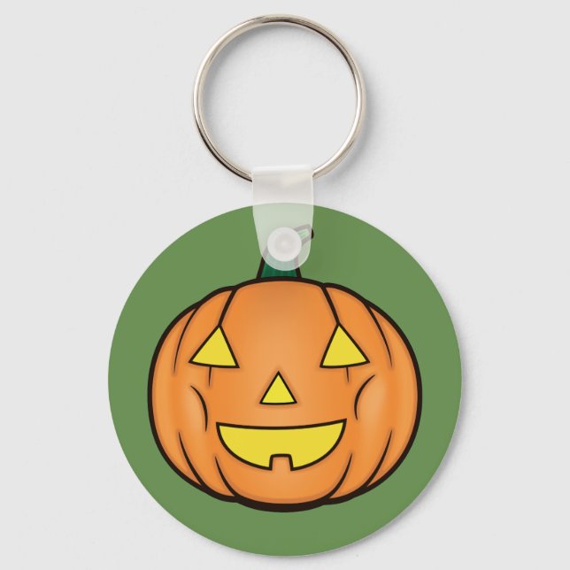 Cute Halloween Pumpkin Key Ring (Front)